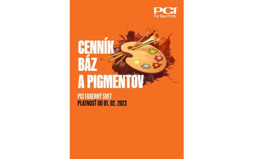 PCI cenník báz a pigmentov - platný od 1. 2. 2023